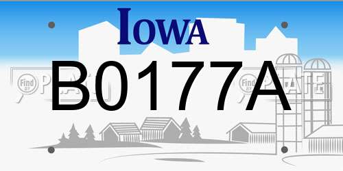 B0177A Iowa License Plate