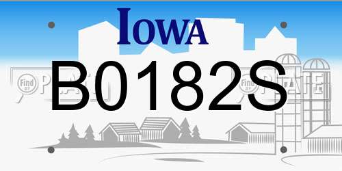 B0182S Iowa License Plate