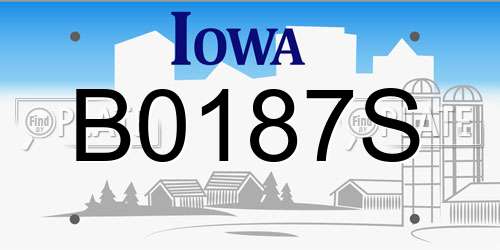 B0187S Iowa License Plate