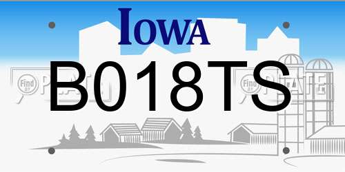 B018TS Iowa License Plate
