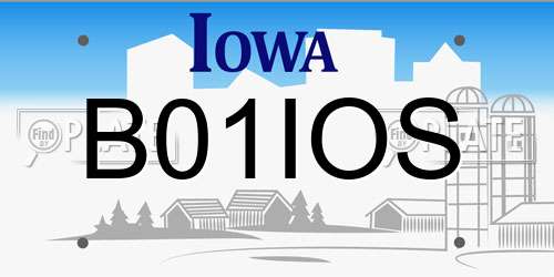 B01IOS Iowa License Plate