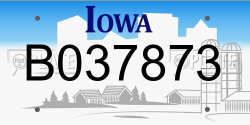 B037873 Iowa License Plate