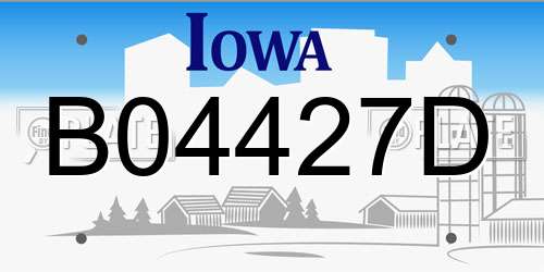 B04427D Iowa License Plate