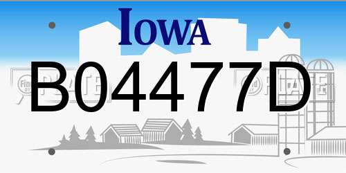 B04477D Iowa License Plate