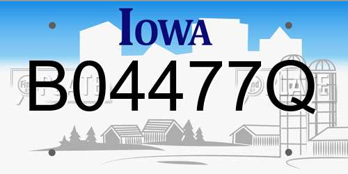 B04477Q Iowa License Plate