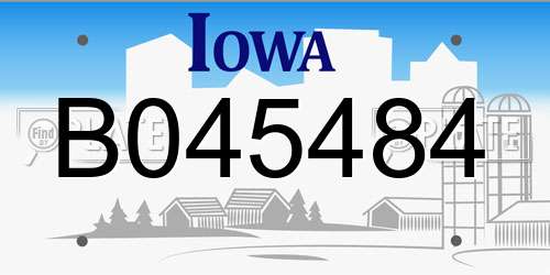 B045484 Iowa License Plate