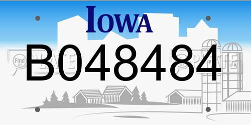 B048484 Iowa License Plate