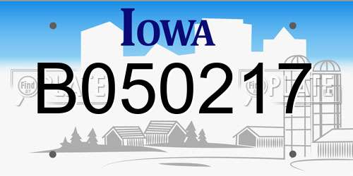 B050217 Iowa License Plate