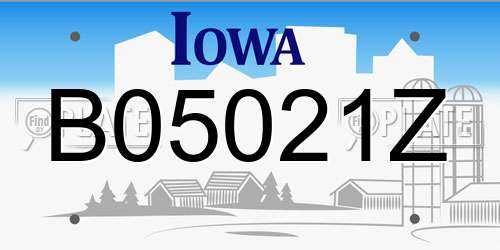 B05021Z Iowa License Plate