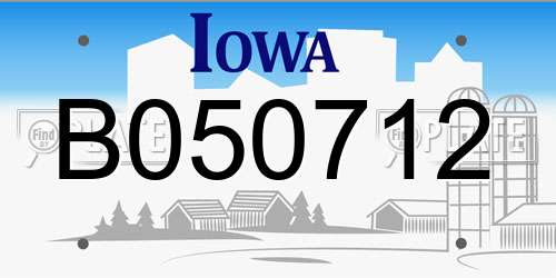 B050712 Iowa License Plate