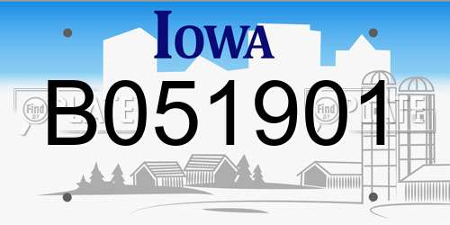 B051901 Iowa License Plate