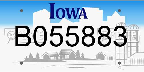 B055883 Iowa License Plate