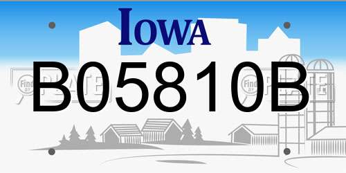 B05810B Iowa License Plate