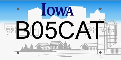 B05CAT Iowa License Plate