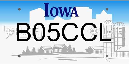 B05CCL Iowa License Plate