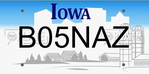 B05NAZ Iowa License Plate