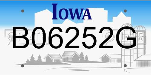 B06252G Iowa License Plate