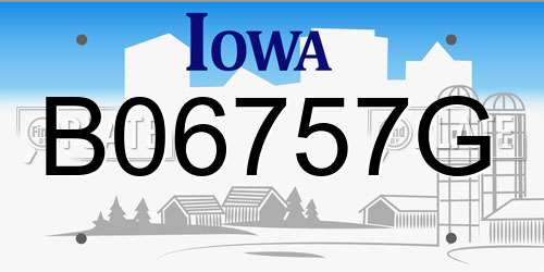 B06757G Iowa License Plate