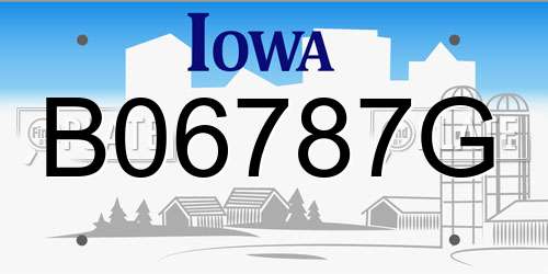 B06787G Iowa License Plate
