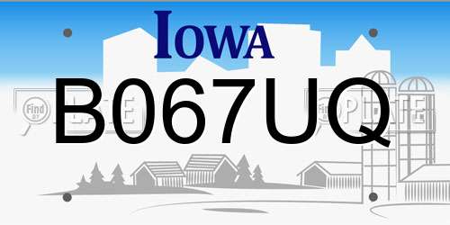 B067UQ Iowa License Plate