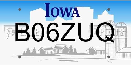 B06ZUQ Iowa License Plate