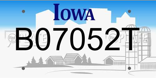 B07052T Iowa License Plate