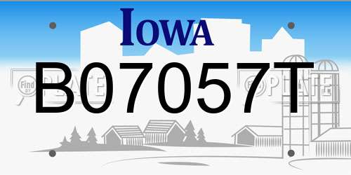 B07057T Iowa License Plate