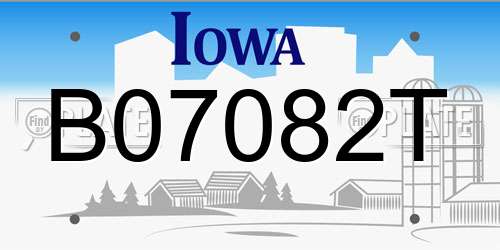 B07082T Iowa License Plate