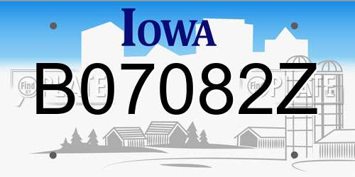B07082Z Iowa License Plate