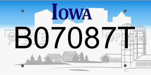 B07087T Iowa License Plate