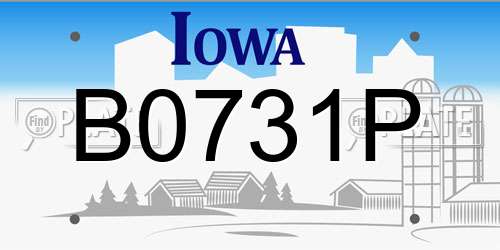 B0731P Iowa License Plate