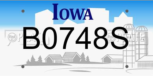 B0748S Iowa License Plate