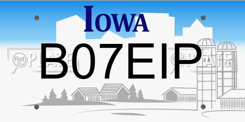 B07EIP Iowa License Plate
