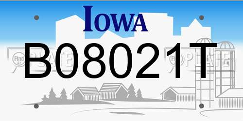 B08021T Iowa License Plate