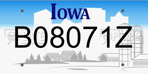 B08071Z Iowa License Plate