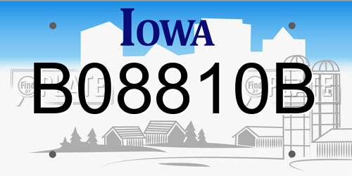 B08810B Iowa License Plate