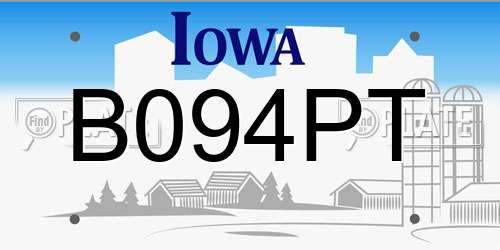 B094PT Iowa License Plate
