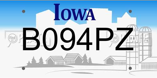 B094PZ Iowa License Plate