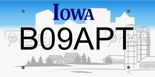 B09APT Iowa License Plate