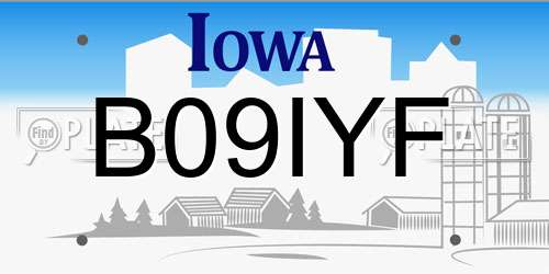 B09IYF Iowa License Plate
