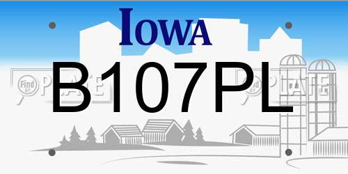 B107PL Iowa License Plate