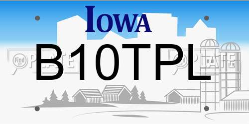 B10TPL Iowa License Plate