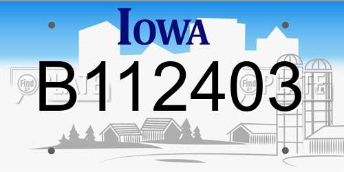 B112403 Iowa License Plate