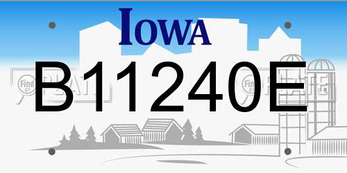 B11240E Iowa License Plate