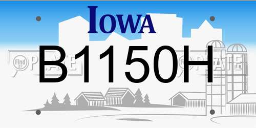 B1150H Iowa License Plate