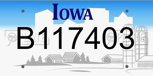 B117403 Iowa License Plate