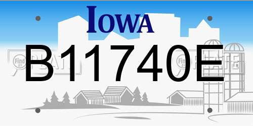 B11740E Iowa License Plate