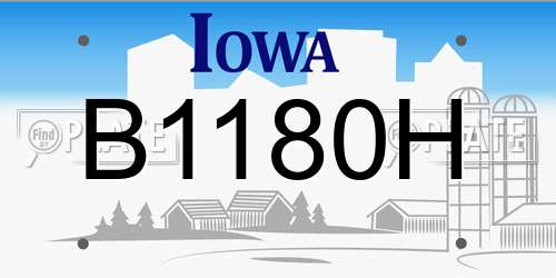 B1180H Iowa License Plate