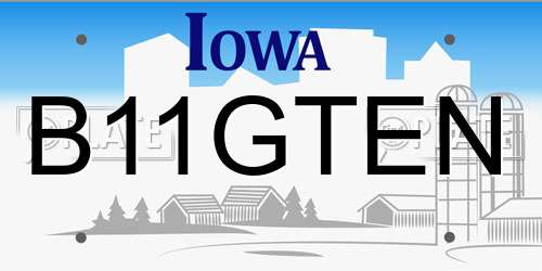 B11GTEN Iowa License Plate