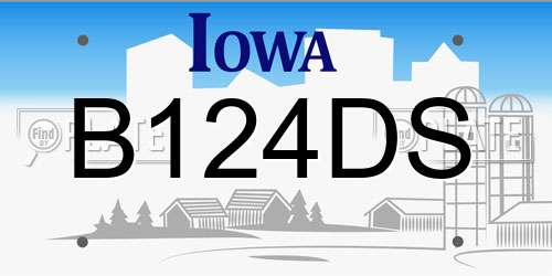 B124DS Iowa License Plate